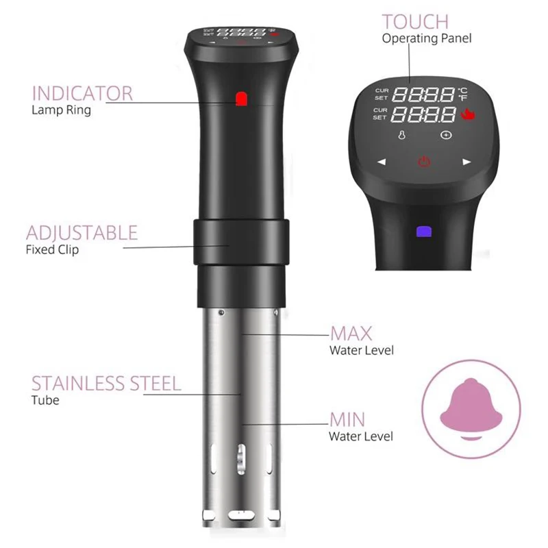 1100W 20L Vacuum Slow Sous Vide Food Cooker LCD Digital Powerful Immersion Circulator Stainless Steel Machine EU Plug
1100W 20L Vacuum Slow Sous Vide Food Cooker LCD Digital Powerful Immersion Circulator Stainless Steel Machine EU Plug