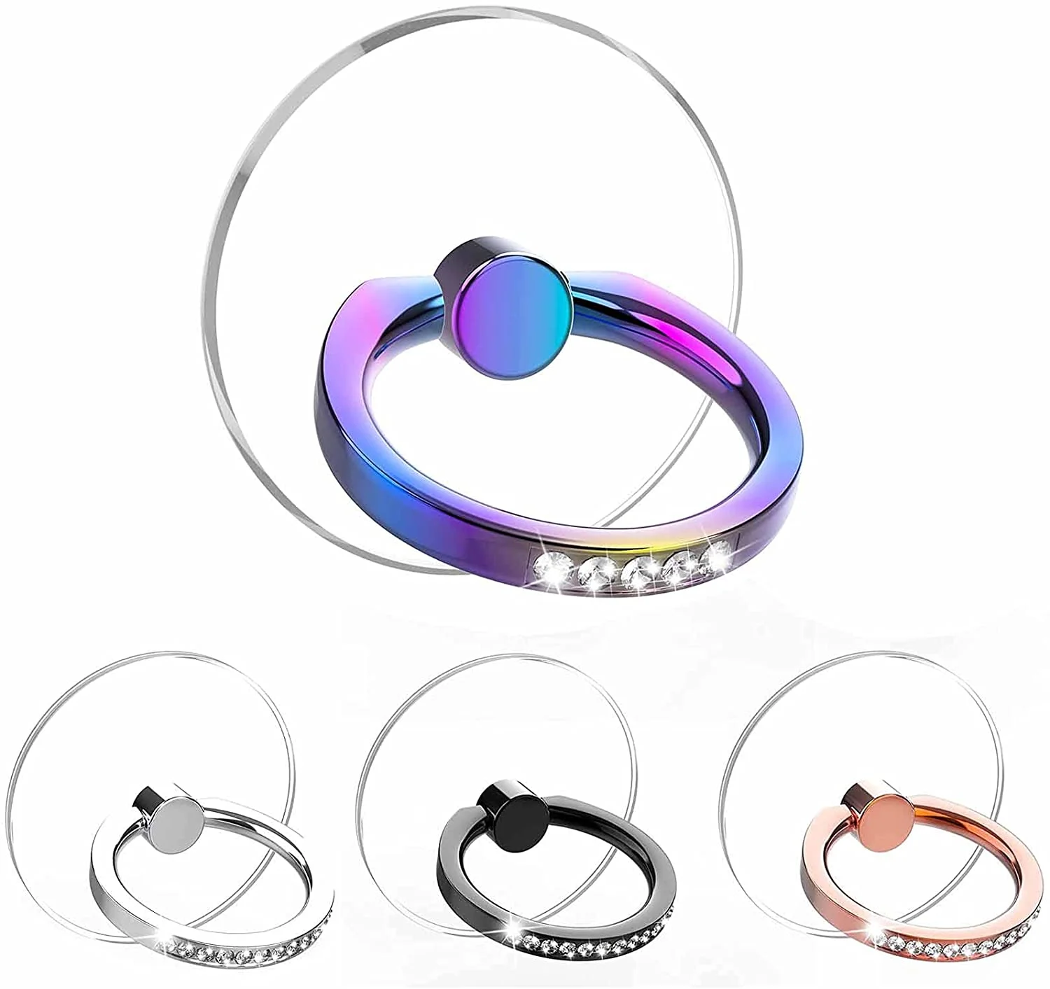 Diamond Cell Phone Ring Holder Stand Transparent Finger Grip Clear 360 Degree Rotation Kickstand Compatible iPhones
Diamond Cell Phone Ring Holder Stand Transparent Finger Grip Clear 360 Degree Rotation Kickstand Compatible iPhones