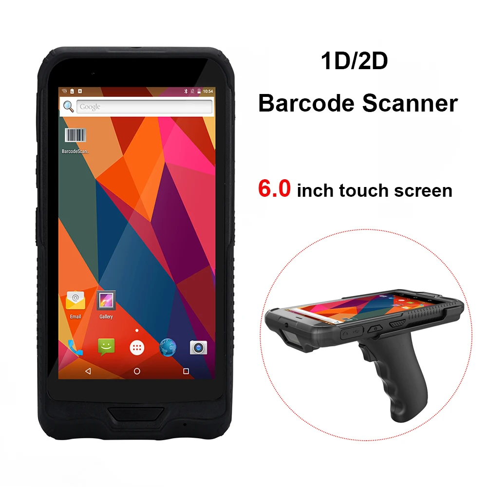 Уличный 6 дюймовый сенсорный экран Android ручной PDA 2D QR PDF417 сканер кода 1D лазерный