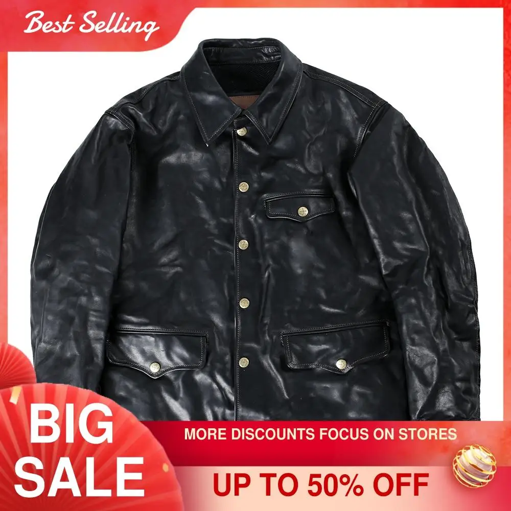 2021 Black Japan Casual Style Genuine Leather Jacket Men Single Breasted Large Size 3XL Real Natural Horsehide Spring Short Coat
2021 Black Japan Casual Style Genuine Leather Jacket Men Single Breasted Large Size 3XL Real Natural Horsehide Spring Short Coat