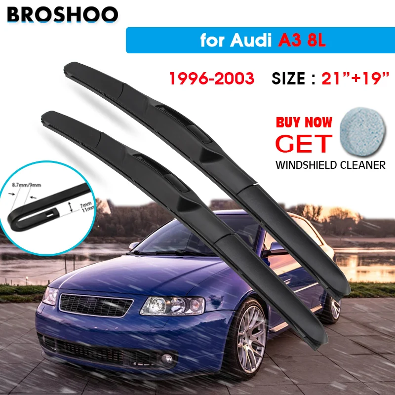 Car Wiper Blade For AUDI A3 8L 21"+19" 1996-2003 Auto Windscreen Windshield Wipers Blades Window Wash Fit U Hook Arms
Car Wiper Blade For AUDI A3 8L 21"+19" 1996-2003 Auto Windscreen Windshield Wipers Blades Window Wash Fit U Hook Arms