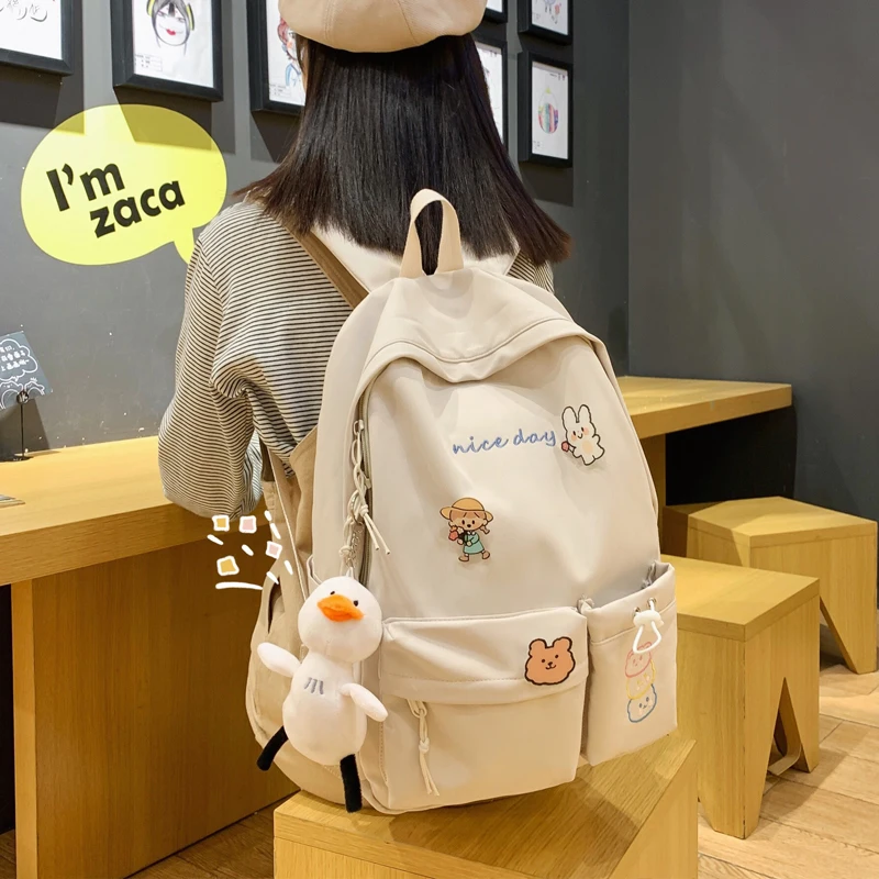 Ladies Embroidery Letter Backpacks for Women Cute Simple Large-capacity Women's Backpack Korean Female School Bags Girls Bookbag 
Ladies Embroidery Letter Backpacks for Women Cute Simple Large-capacity Women's Backpack Korean Female School Bags Girls Bookbag