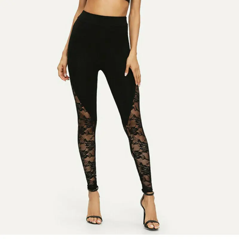 Women's Ladies Floral Lace High Waist Pants Side Panel Cut Out Black Leggings Plus Size Ladies Clothes Patchwork Trousers
Women's Ladies Floral Lace High Waist Pants Side Panel Cut Out Black Leggings Plus Size Ladies Clothes Patchwork Trousers