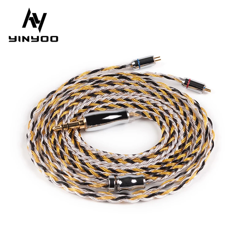 2019 Yinyoo 16 Core Модернизированный посеребренный кабель 2 5/3 5/4 4 мм с MMCX/2pin/QDC TFZ разъем