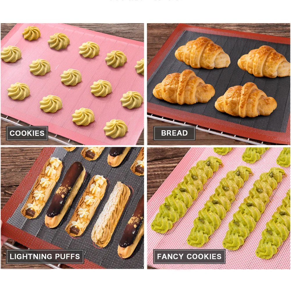 Silicone Baking Mat Non Stick Surface Liner Sheet for Baking Macaron/Cookie/Bun, 15.7"x12"
Silicone Baking Mat Non Stick Surface Liner Sheet for Baking Macaron/Cookie/Bun, 15.7"x12"