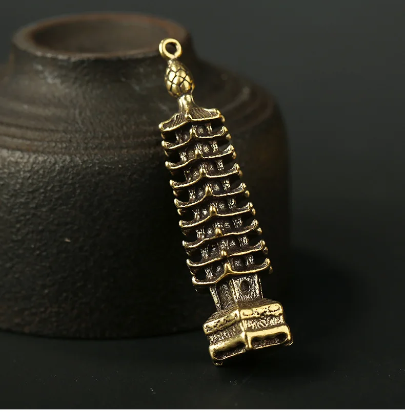 Brass Wenchang Tower craft ornament Miniature portable Fitting Keychain Pendant souvenir gift m020
Brass Wenchang Tower craft ornament Miniature portable Fitting Keychain Pendant souvenir gift m020