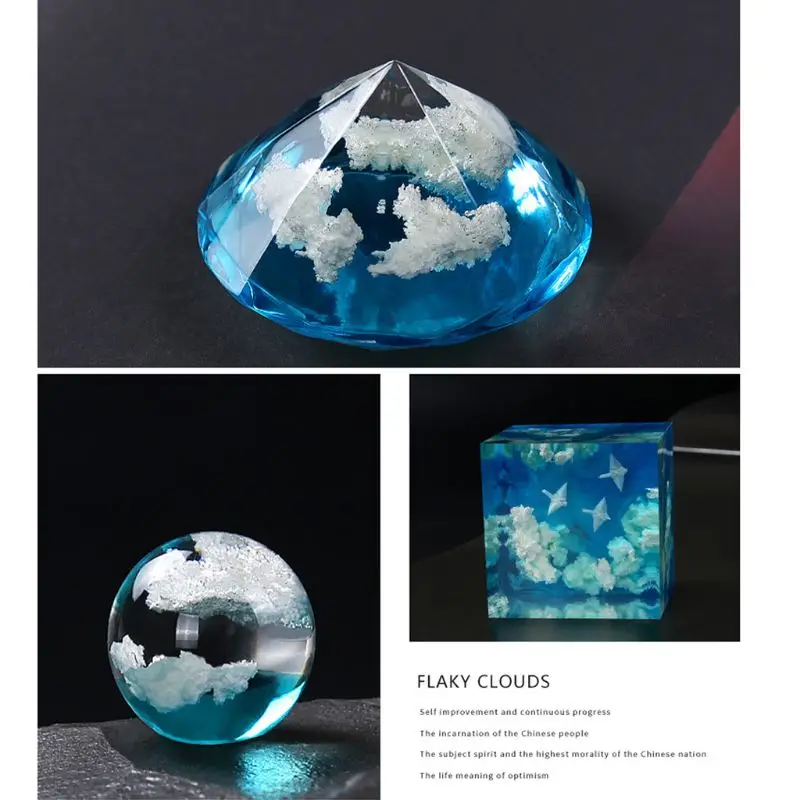 

2021 New 80g One Bag Handmade White Cloud Blue Sky Landscapes Resin Mold Jewelry Fillings Clouds Roll Mud Jewelry Making Fillers