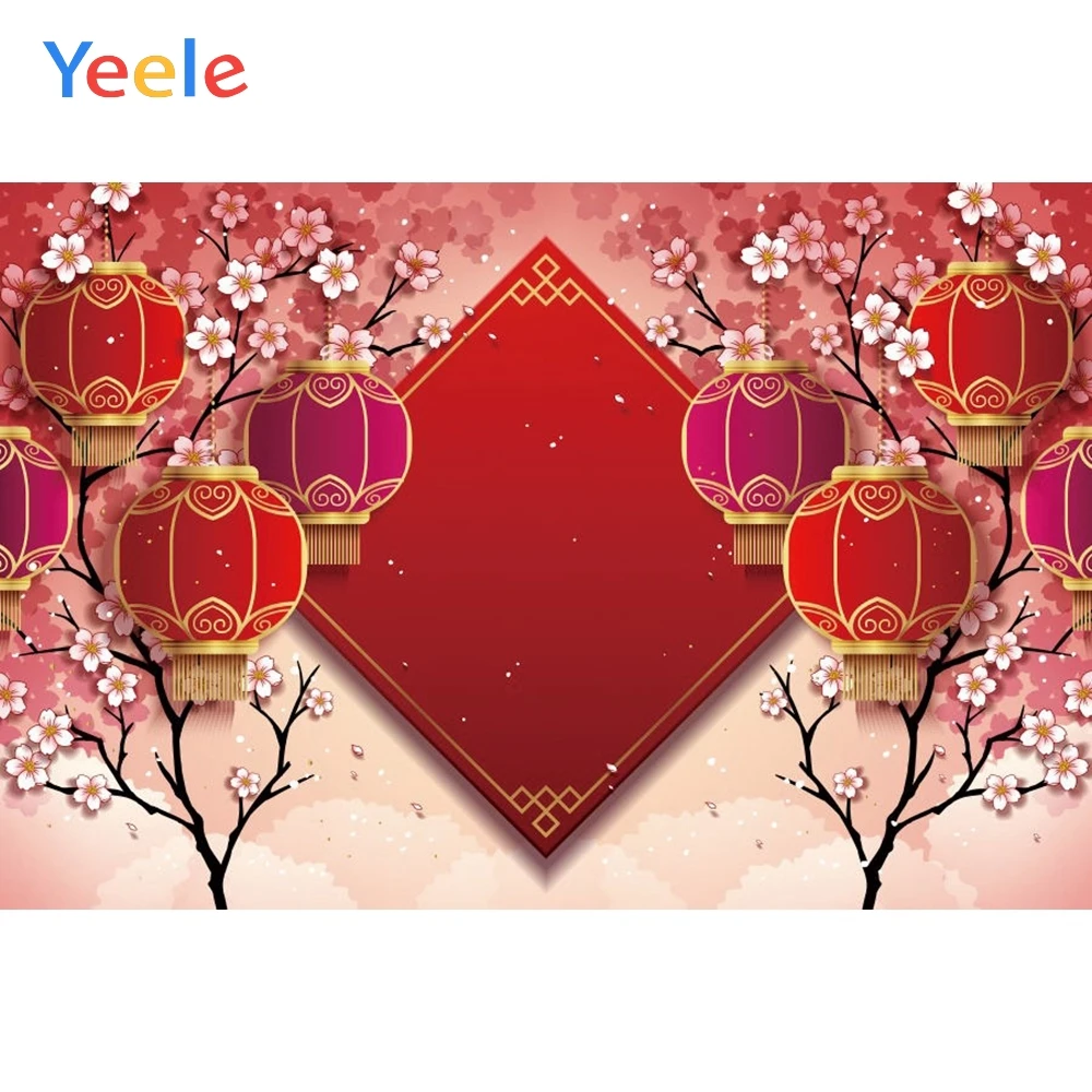 Yeele китайский новогодний фон красный цветок декоративный фонарь для фотостудии