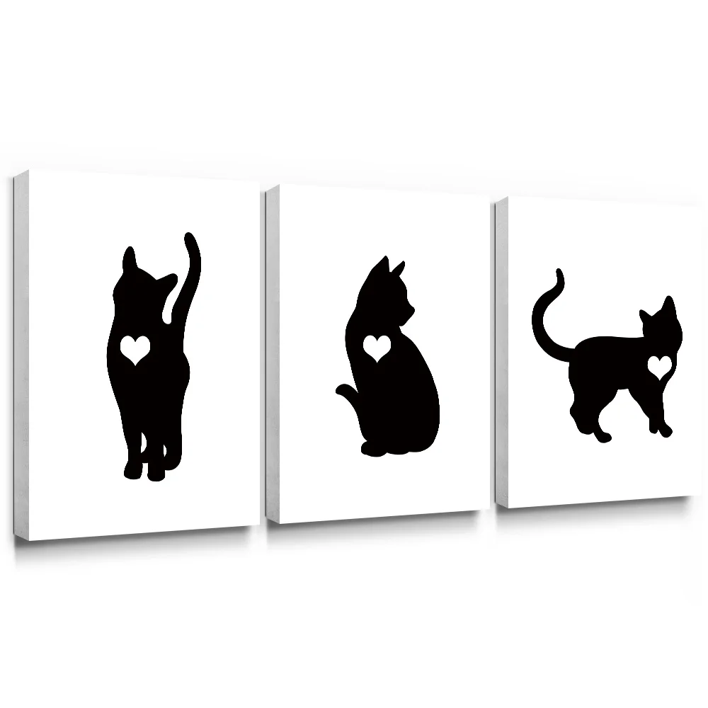 Nursery Wall Art Cat Canvas Painting Black and White Posters for Contemporary Bedroom Living Room Minimalist Home Decor Picture 
Nursery Wall Art Cat Canvas Painting Black and White Posters for Contemporary Bedroom Living Room Minimalist Home Decor Picture