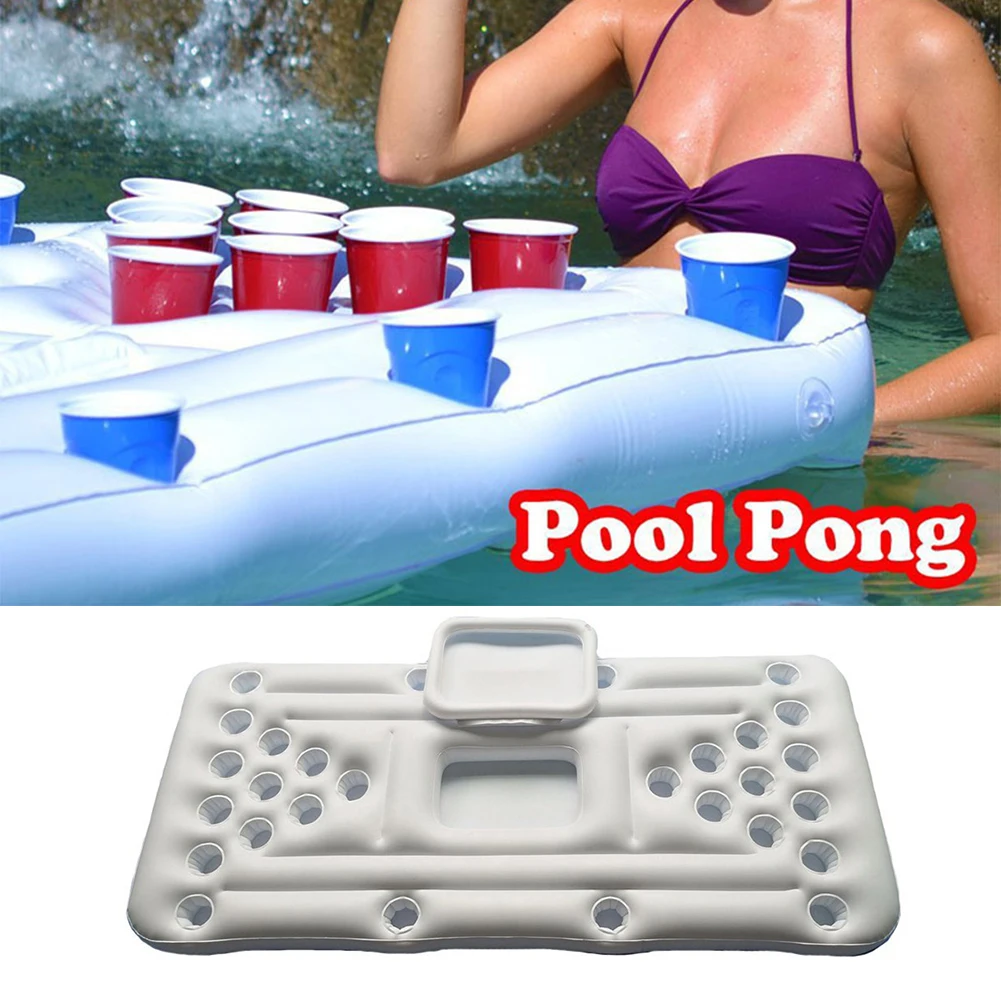 Beer Pong Pool Mat 28 Cup Hole Floating Row Inflatable Pool Mattress Water Table Tennis Entertainment Floating Pad For Party
Beer Pong Pool Mat 28 Cup Hole Floating Row Inflatable Pool Mattress Water Table Tennis Entertainment Floating Pad For Party