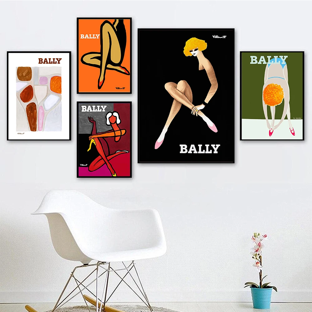 Fashion Bally Poster Abstract Retro Minimalist Woman Canvas Painting Wall Art Pictures Modular Nordic For Living Room Home Decor 
Fashion Bally Poster Abstract Retro Minimalist Woman Canvas Painting Wall Art Pictures Modular Nordic For Living Room Home Decor