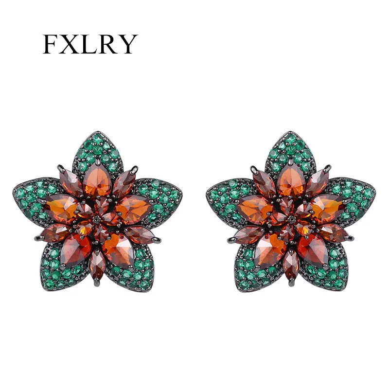 FXLRY High Quality Fashion Cubic Zircon Elegant Flower Stud Earrings For Women Party Wedding Jewelry
FXLRY High Quality Fashion Cubic Zircon Elegant Flower Stud Earrings For Women Party Wedding Jewelry