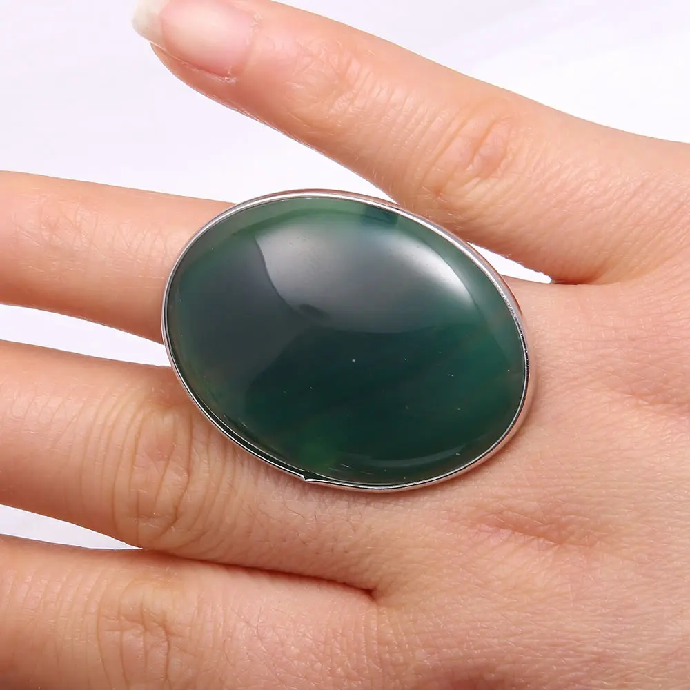 Natural Stones Oval Crystal Rings Smooth Gem Finger Ring Stainless Steel for Trendy Party Jewelry Women Gift
Natural Stones Oval Crystal Rings Smooth Gem Finger Ring Stainless Steel for Trendy Party Jewelry Women Gift