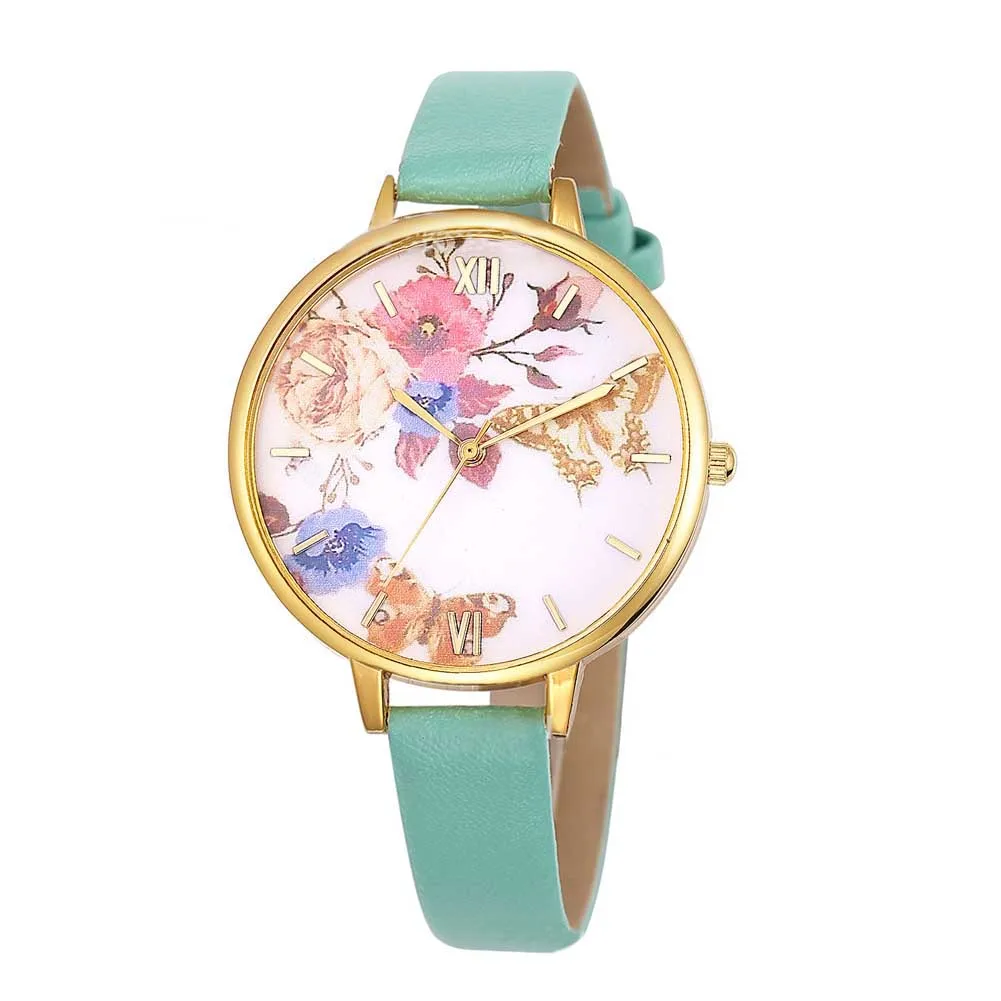 Часы Наручные Женские кварцевые с цветочным принтом, на кожаном ремешке 
Часы Наручные Женские кварцевые с цветочным принтом, на кожаном ремешке