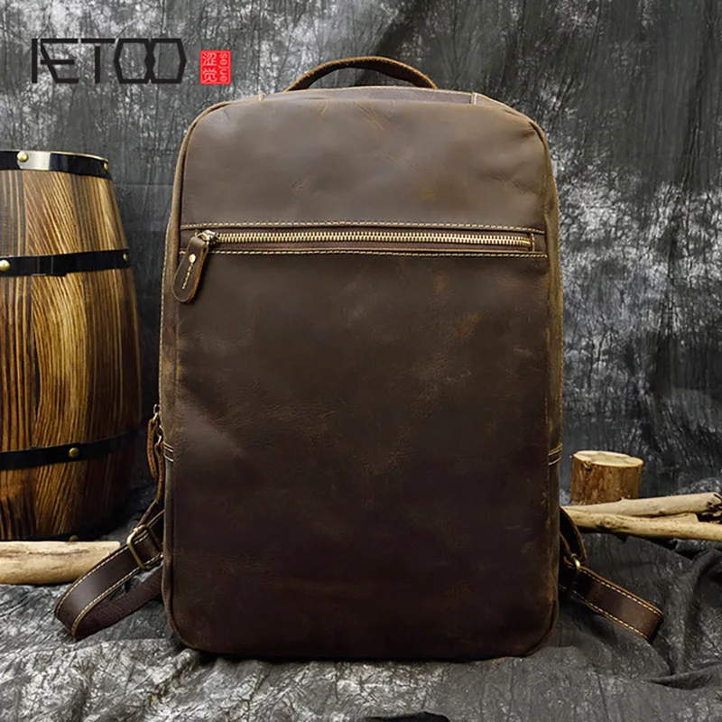 AETOO Men's leather backpack, Crazy Horse leather large-capacity backpack, men's double-layer backpack
AETOO Men's leather backpack, Crazy Horse leather large-capacity backpack, men's double-layer backpack
