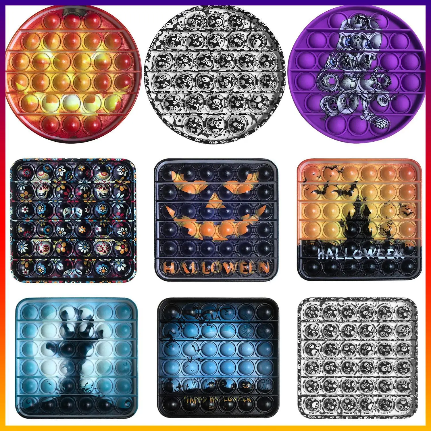 New Style Colorful Painting Push Bubble Sensory Fidget Toys Silicone Stress Reliever Toy Fidget Toys for Adults Kids Brinquedos
New Style Colorful Painting Push Bubble Sensory Fidget Toys Silicone Stress Reliever Toy Fidget Toys for Adults Kids Brinquedos