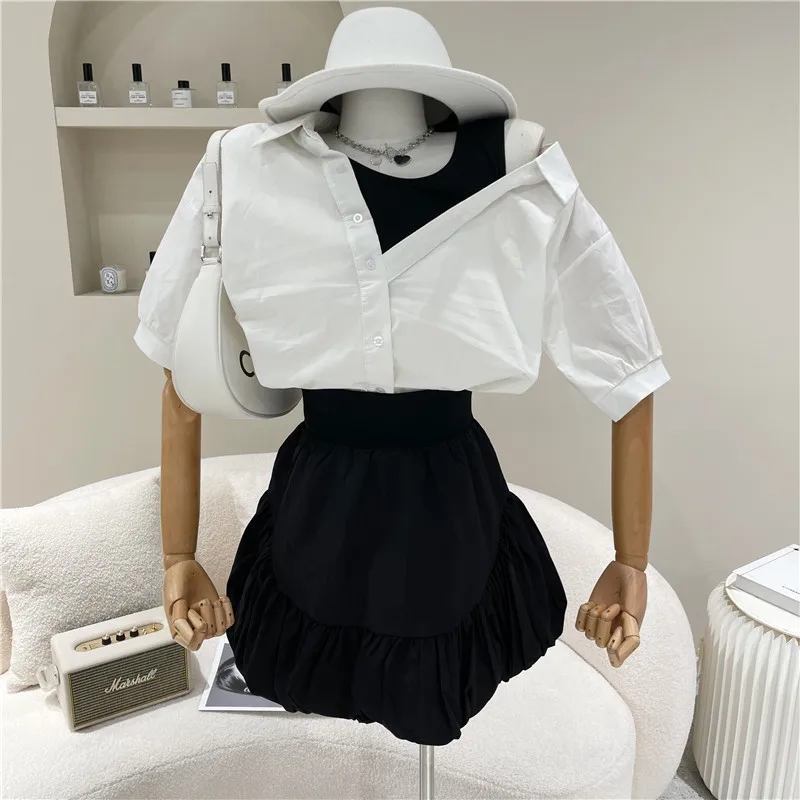NewWomen's clothing Spring Summer 2021 Fashion Temperament Loose Splicing Fake two pieces Versatile top Color matching shirt
NewWomen's clothing Spring Summer 2021 Fashion Temperament Loose Splicing Fake two pieces Versatile top Color matching shirt