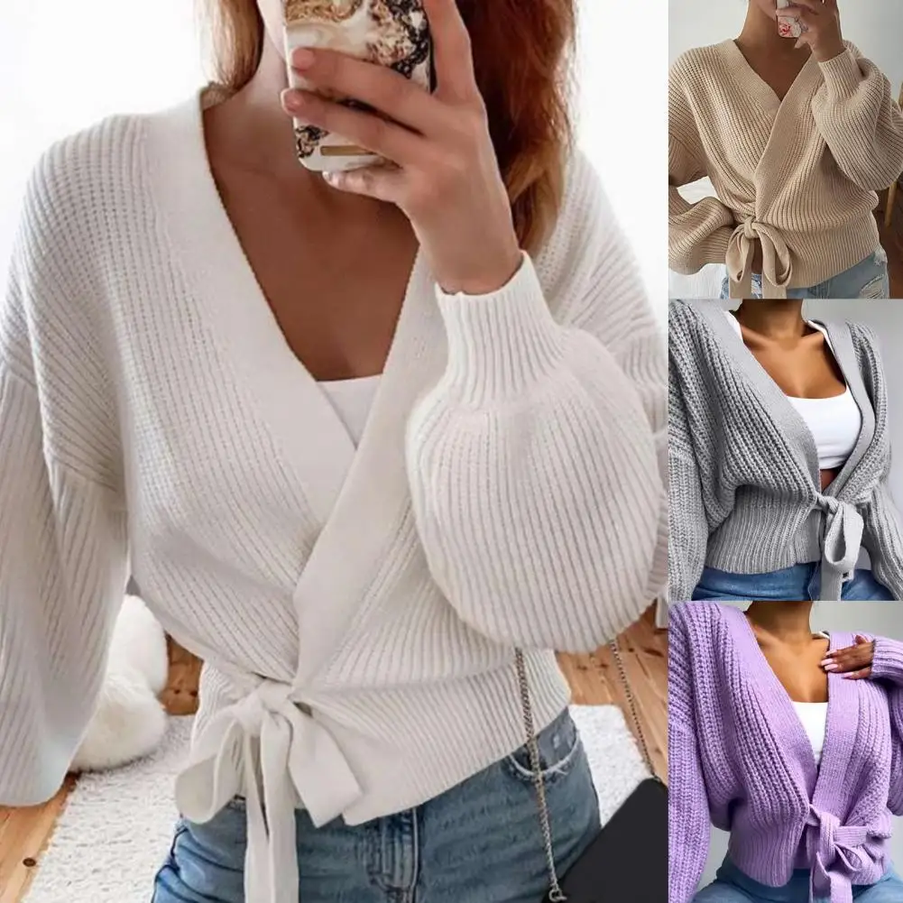 Женский однотонный вязаный кардиган, свободный свитер с V-образным вырезом и длинными рукавами-фонариками, уличная одежда на осень и зиму
Женский однотонный вязаный кардиган, свободный свитер с V-образным вырезом и длинными рукавами-фонариками, уличная одежда на осень и зиму