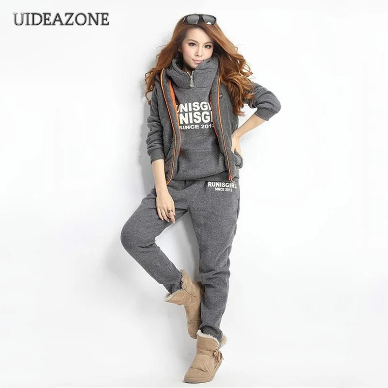 UIDEAZONE Letter Print Women Three Piece Set Warm Plus Size Long Sleeve Hooded Pullovers Vest Coats Pants Sets Woman Suits 6XL
UIDEAZONE Letter Print Women Three Piece Set Warm Plus Size Long Sleeve Hooded Pullovers Vest Coats Pants Sets Woman Suits 6XL