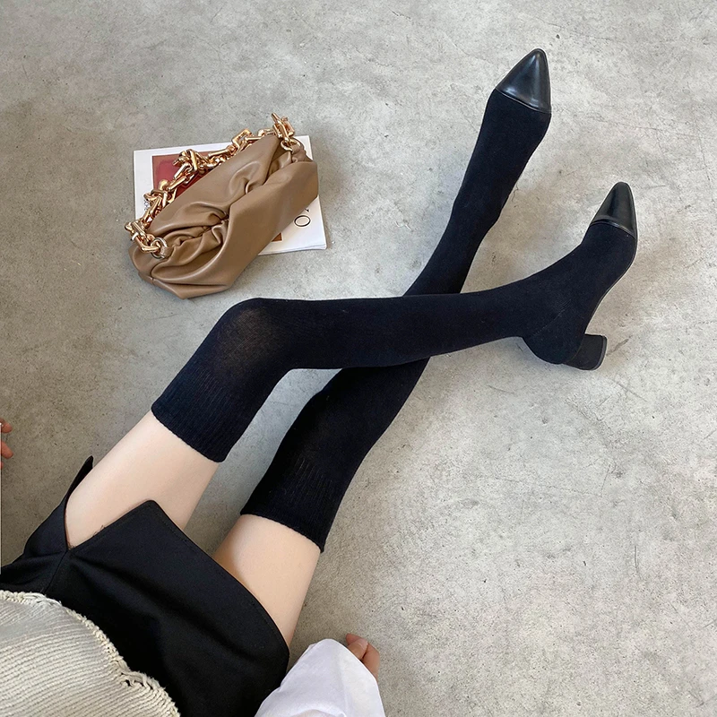 2021 New Thigh High Boots Stretch Fabric Sock Boots Women Pointed Toe High Heels Shoes Autumn Winter Sexy Over The Knee Boots
2021 New Thigh High Boots Stretch Fabric Sock Boots Women Pointed Toe High Heels Shoes Autumn Winter Sexy Over The Knee Boots
