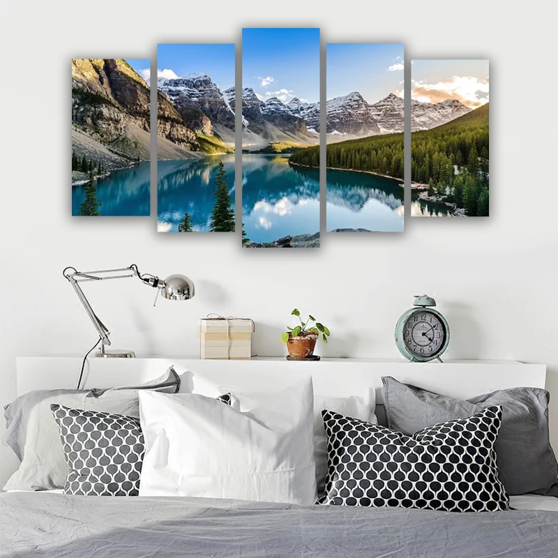 5 Piece Canvas Wall Arts Moraine Lake And Mountain Painting Landscape Living Room Modular Modern Prints Picture Home Decor
5 Piece Canvas Wall Arts Moraine Lake And Mountain Painting Landscape Living Room Modular Modern Prints Picture Home Decor
