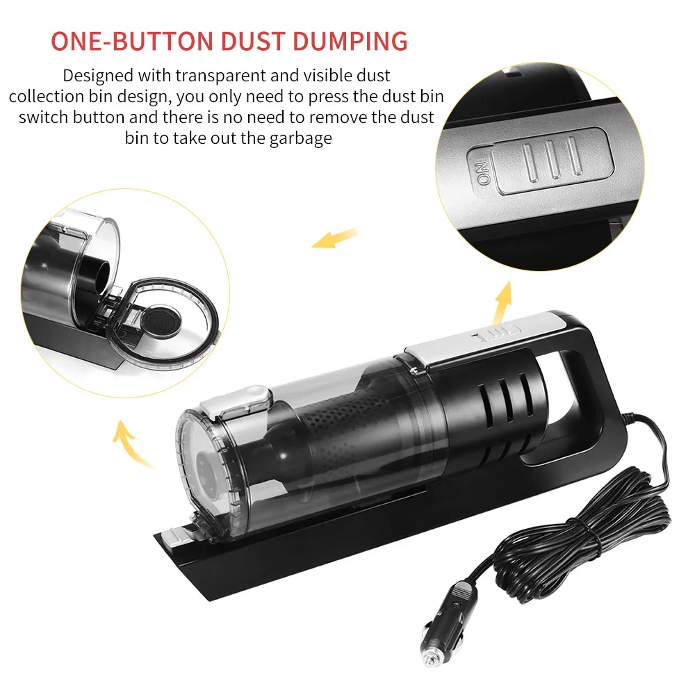 Car Wired Vacuum Cleaner 120W High Power One Button Dust Dumping LED Multiple Filtering Deep Cleaning Double Noise Reduction
Car Wired Vacuum Cleaner 120W High Power One Button Dust Dumping LED Multiple Filtering Deep Cleaning Double Noise Reduction