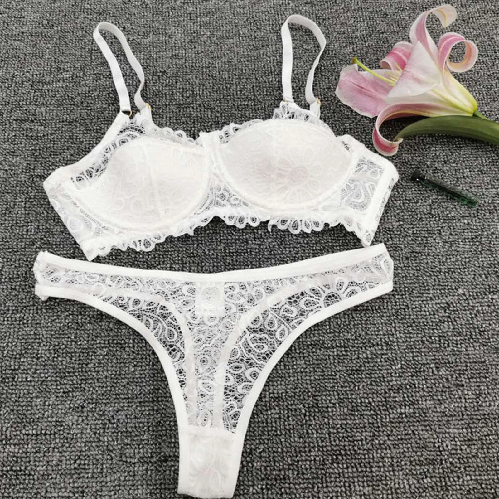 Sexy Lingerie Women Costumes Lace Bra Bowknot Transparent Porno Underwear Thong Temptation Set Erotic Mujer Lenceria Sleepwear
Sexy Lingerie Women Costumes Lace Bra Bowknot Transparent Porno Underwear Thong Temptation Set Erotic Mujer Lenceria Sleepwear