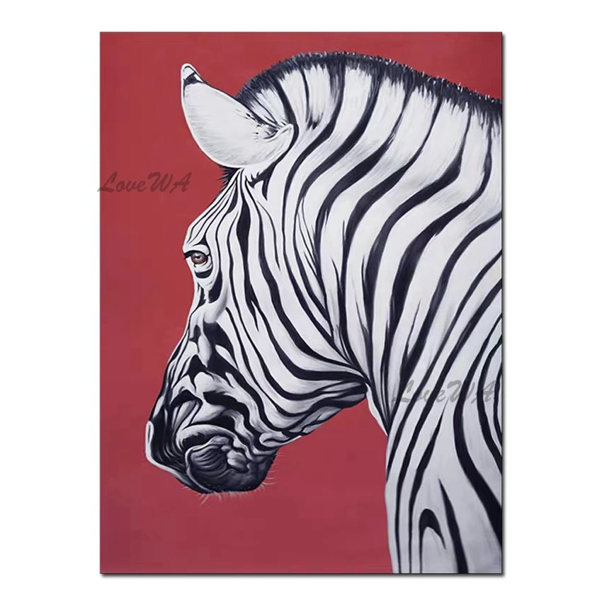 

Hand Painted Zebra Picture Oil Painting Art Hot Selling Canvas Acrylic Paintings Artwork Wall Decoration Hangings Art Unframed