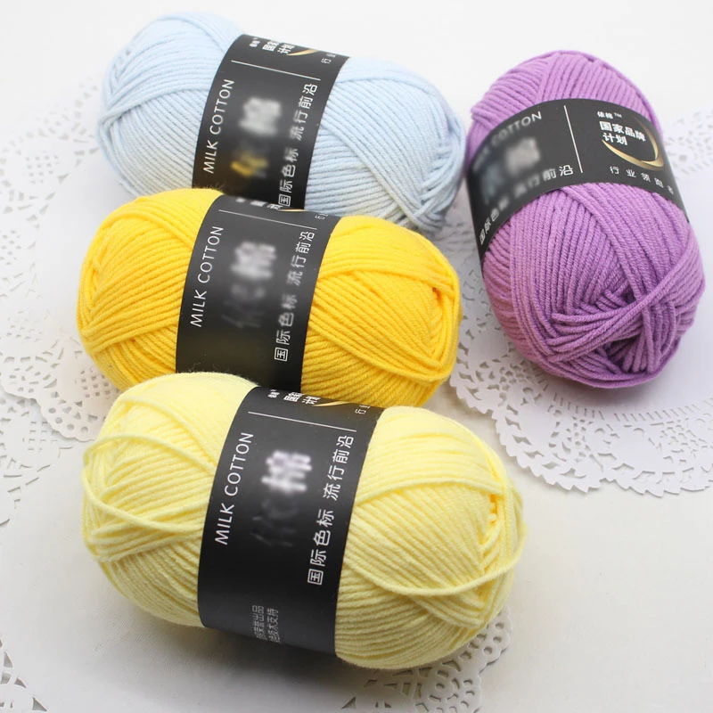 50g/roll 62 Colors Milk Cotton Yarn for Crochet Soft Warm Thick Worsted Wool Thread Handmade Knitting Sweater Hat Scarf Tippet | Дом и сад