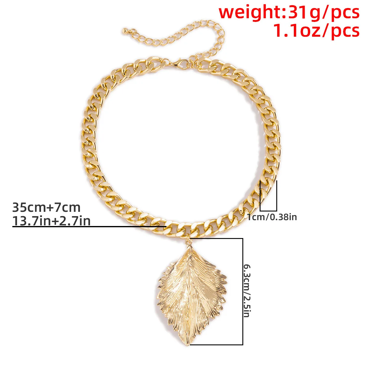 Exaggerated Cold Wind Leaf Pendant Single Layer Clavicle Chain Simple Hip Hop Thick Chain Necklace Jewelry
Exaggerated Cold Wind Leaf Pendant Single Layer Clavicle Chain Simple Hip Hop Thick Chain Necklace Jewelry