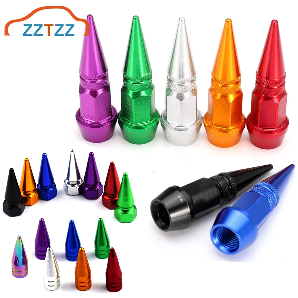 4pcs Spike Valve Stem Caps Anodized Aluminum Metal Air Tire Valves Cover Dustproof Accessories Fit Most Car Motorcycle Bike
4pcs Spike Valve Stem Caps Anodized Aluminum Metal Air Tire Valves Cover Dustproof Accessories Fit Most Car Motorcycle Bike
