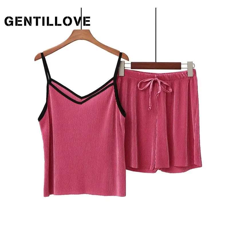 Gentillove 2021 Women Summer 2 Pieces Set Loose Casual Pleated Sleeveless Tops and Ice Silk Solid Lace Up Elastic Waist Shorts
Gentillove 2021 Women Summer 2 Pieces Set Loose Casual Pleated Sleeveless Tops and Ice Silk Solid Lace Up Elastic Waist Shorts