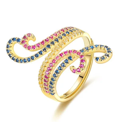 New Geometric Luxury Boho Rainbow Copper Cubic Zirconia Ring For Women Charm Gold Color Crystal Rings Fine Party Wedding Jewelry
New Geometric Luxury Boho Rainbow Copper Cubic Zirconia Ring For Women Charm Gold Color Crystal Rings Fine Party Wedding Jewelry
