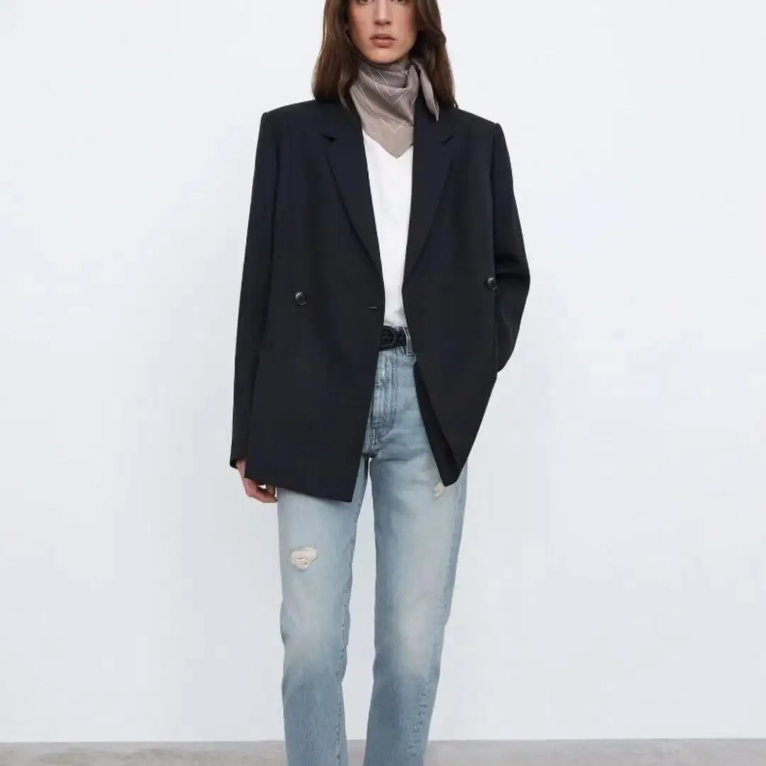 Women Coat Blazer Double-breasted Casual Commuter Silhouette Suit Mid-length Beige Top 2021 New
Women Coat Blazer Double-breasted Casual Commuter Silhouette Suit Mid-length Beige Top 2021 New