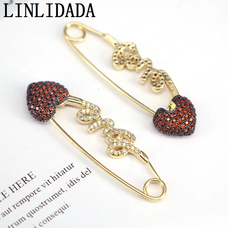 3Pairs New Trendy Colorful CZ Micro Pave Safety Pin Earring, Gold Color letter earrings, hook Earrings
3Pairs New Trendy Colorful CZ Micro Pave Safety Pin Earring, Gold Color letter earrings, hook Earrings