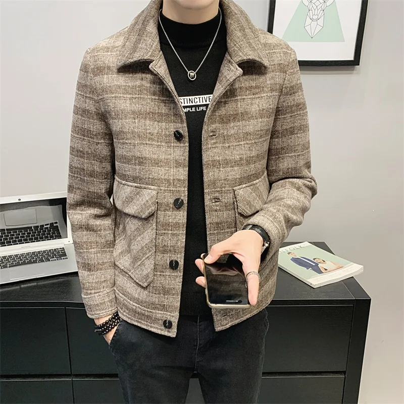 2021 Thicker Winter Jacket Mens Wool Trench Coat Classic Plaid Outwear Windbreaker Casual Slim Fit Woolen Jackets Erkekler Ceket
2021 Thicker Winter Jacket Mens Wool Trench Coat Classic Plaid Outwear Windbreaker Casual Slim Fit Woolen Jackets Erkekler Ceket