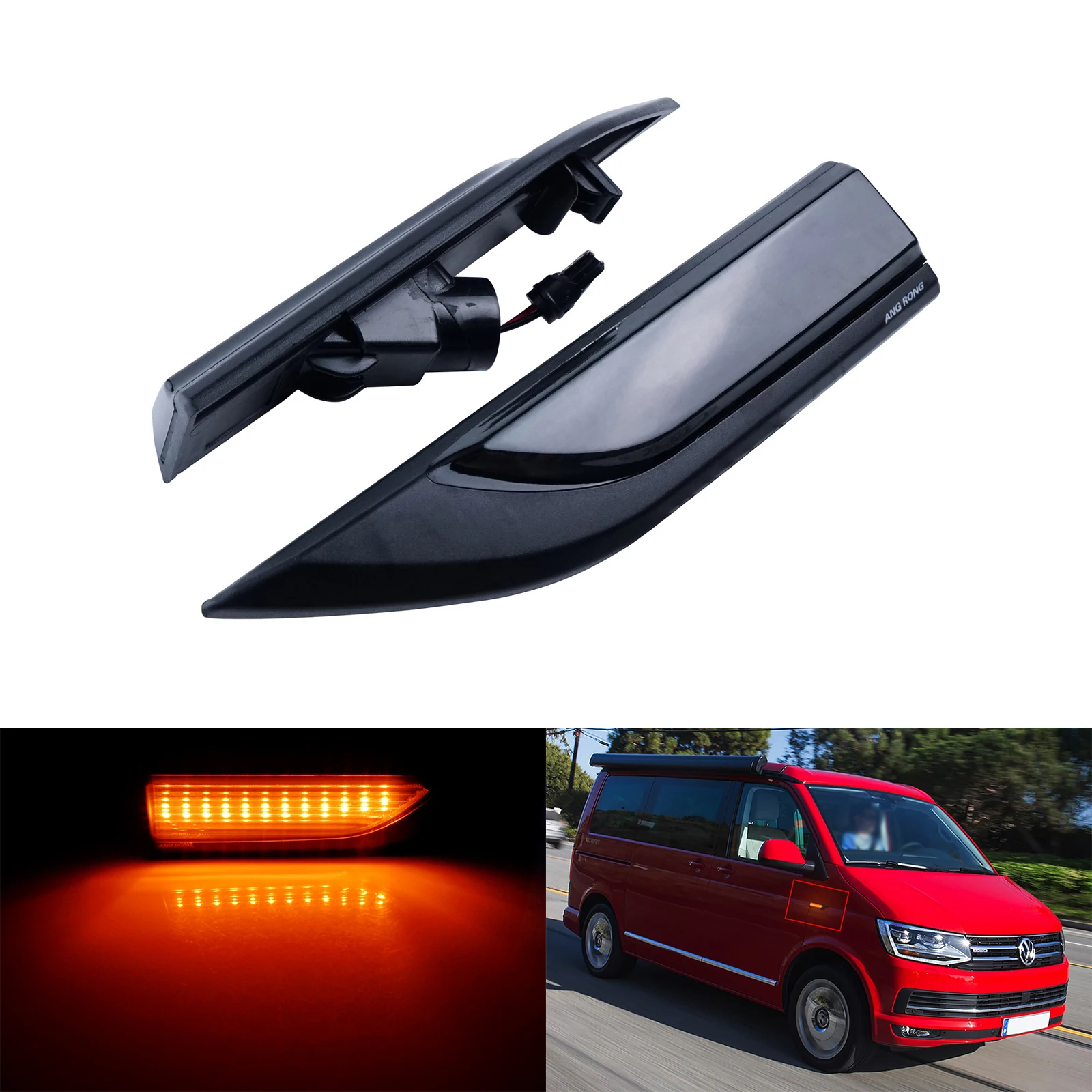 ANGRONG Left & Right LED Side Indicator Repeater Light Amber For VW T6 Transporter 2015+
ANGRONG Left & Right LED Side Indicator Repeater Light Amber For VW T6 Transporter 2015+