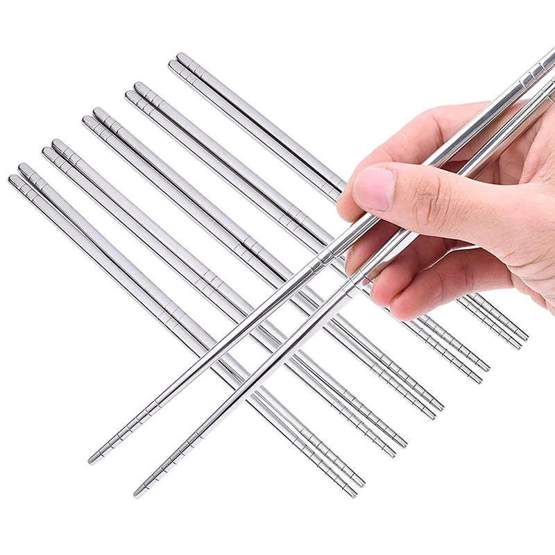 2/3/5 Pairs Stainless Steel Chopsticks Stylish Healthy Lightweight Chinese Chopsticks Metal Non-slip Design Kitchen Tableware
2/3/5 Pairs Stainless Steel Chopsticks Stylish Healthy Lightweight Chinese Chopsticks Metal Non-slip Design Kitchen Tableware