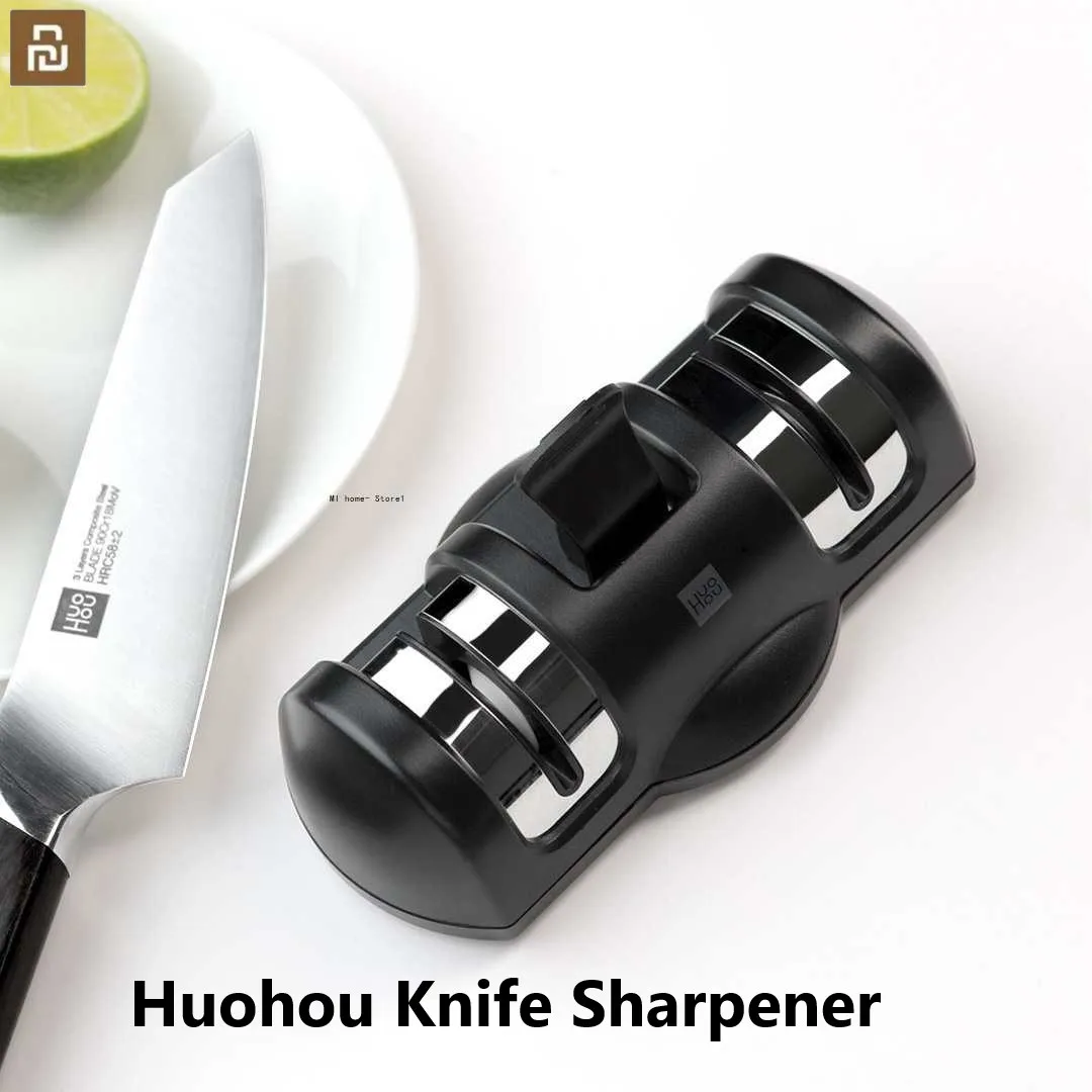 Точилка для ножей Mijia Huohou 2-этапная кухонная каменная Ножеточка кухонный