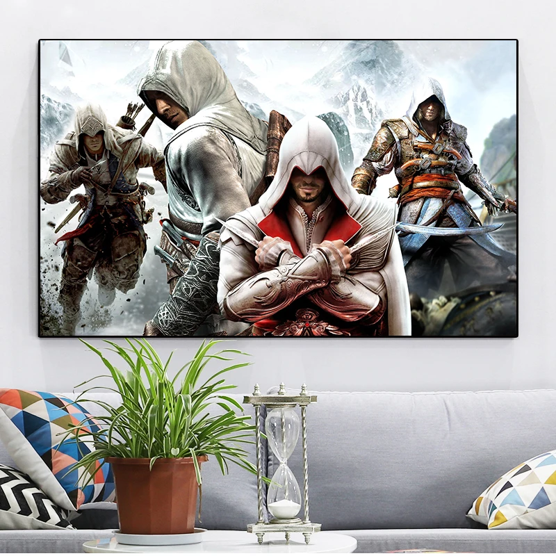 HD печати картина в стиле аниме холст картины assassins creed плакат wall art для гостиной