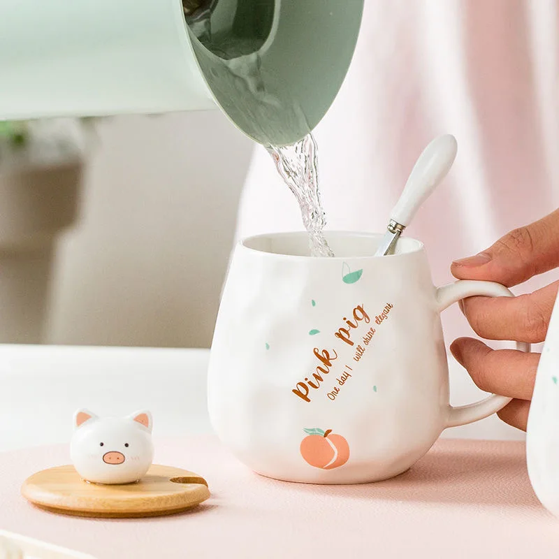 

400ml Coffee Mugs Creative Japanese Retro Peach Ceramic Cups Drinking Cup Milk Beer Juice Breakfast Cups Milk Mug Christmas Gift