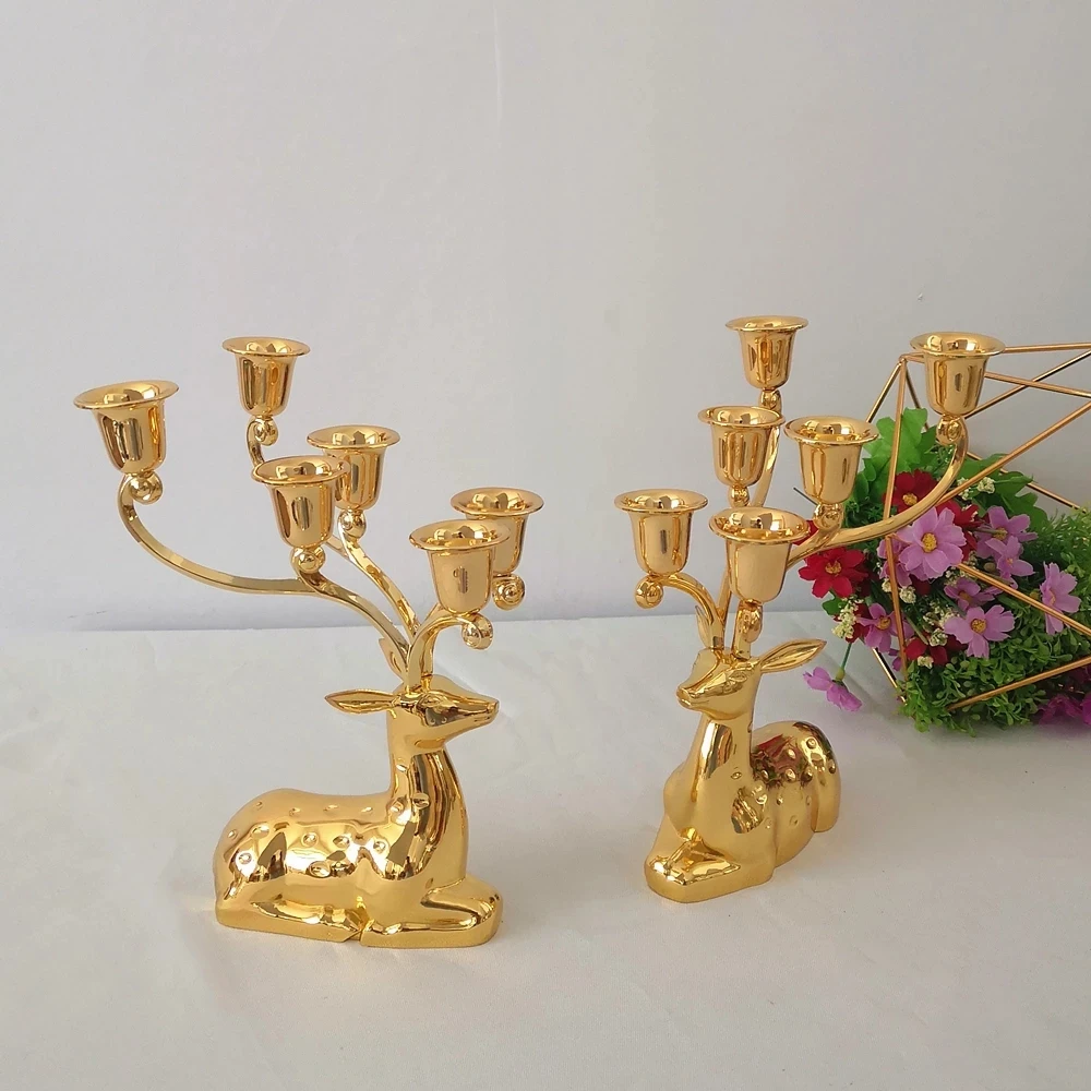 Metal Luxury Reindeer Gold-Plated Candle Holder 6 Arm Decorative Candle Holder Zinc Alloy Candle Holder Home Decoration
Metal Luxury Reindeer Gold-Plated Candle Holder 6 Arm Decorative Candle Holder Zinc Alloy Candle Holder Home Decoration