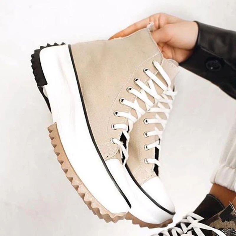 New Platform Canvas Shoes for Women Casual High Top Lace-Up Sneaker Outdoor Comfortable Fashionl Thick Sole Womens Shoes
New Platform Canvas Shoes for Women Casual High Top Lace-Up Sneaker Outdoor Comfortable Fashionl Thick Sole Womens Shoes