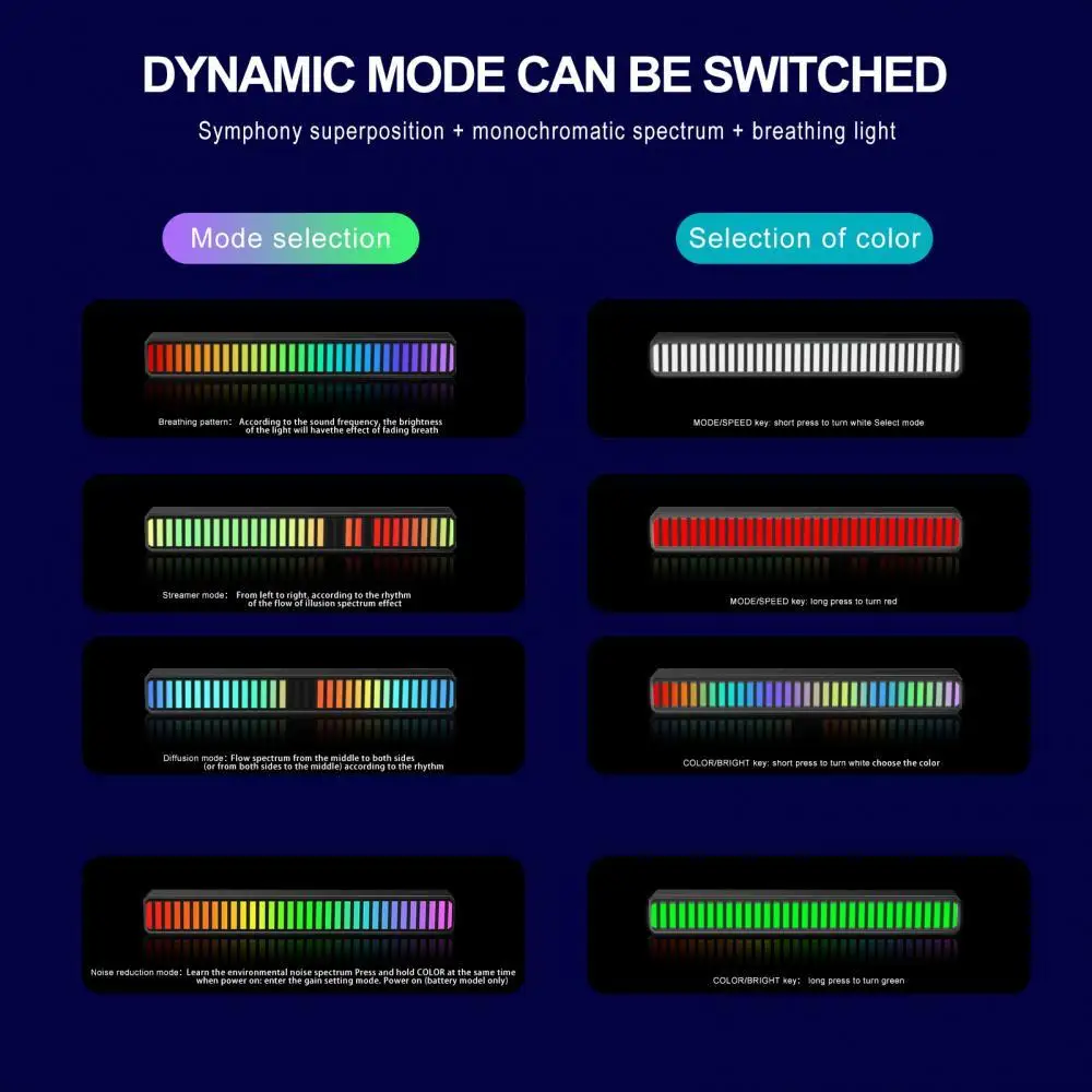 LED Strip Light Sound Control Pickup Rhythm Light Music Atmospheres Light RGB Music Light Bar USB Colorful Lamp
LED Strip Light Sound Control Pickup Rhythm Light Music Atmospheres Light RGB Music Light Bar USB Colorful Lamp