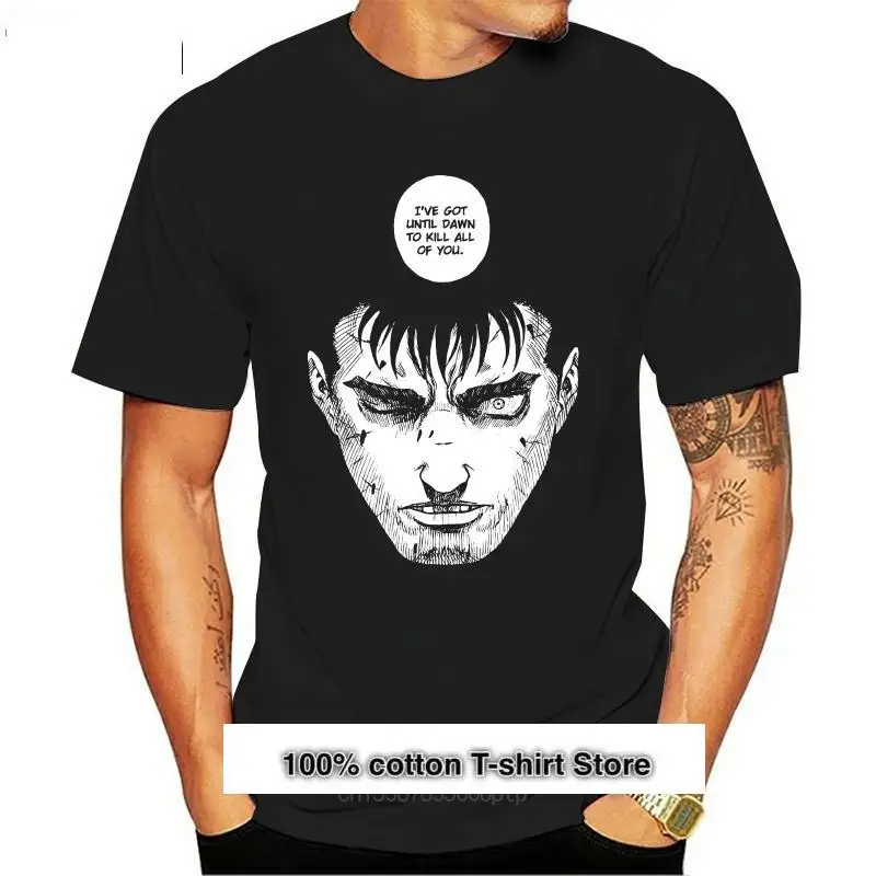 Camisetas negras Berserk Guts I Have Time To Dawn To Kill You All New, camiseta S-3XL, moda para hombre
Camisetas negras Berserk Guts I Have Time To Dawn To Kill You All New, camiseta S-3XL, moda para hombre