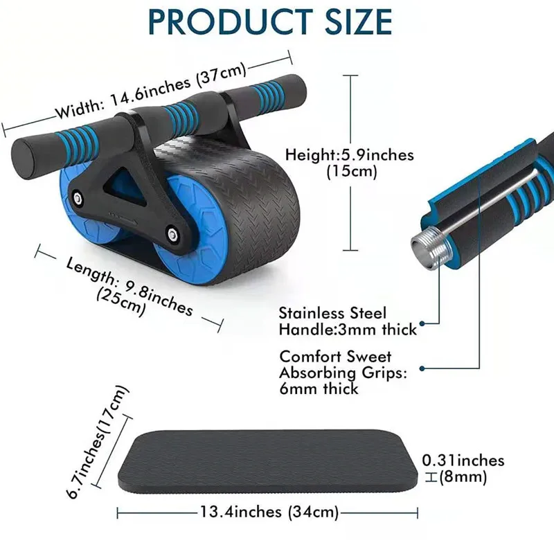 Ab Roller Kit For Full-body & Abs Training With Ultra Wide Rubber Track & Dual Wheels, Multipurpose Home Gym Workout Equipment
Ab Roller Kit For Full-body & Abs Training With Ultra Wide Rubber Track & Dual Wheels, Multipurpose Home Gym Workout Equipment