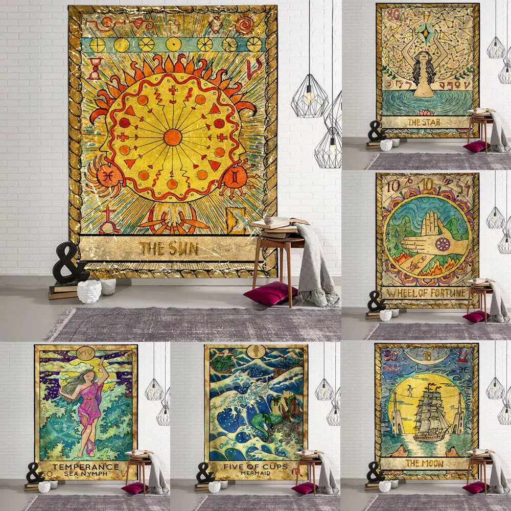 India Mandala Tapestry Wall Hanging Sun Moon Tarot Wall Tapestry Wall Carpet Psychedelic Tapiz Witchcraft Wall Cloth Tapestries
India Mandala Tapestry Wall Hanging Sun Moon Tarot Wall Tapestry Wall Carpet Psychedelic Tapiz Witchcraft Wall Cloth Tapestries