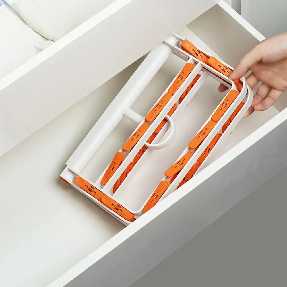 Foldable Clip and Drip Hanger Socks Underwear Hanger with 24 Clips Rotatable Neck
Foldable Clip and Drip Hanger Socks Underwear Hanger with 24 Clips Rotatable Neck
