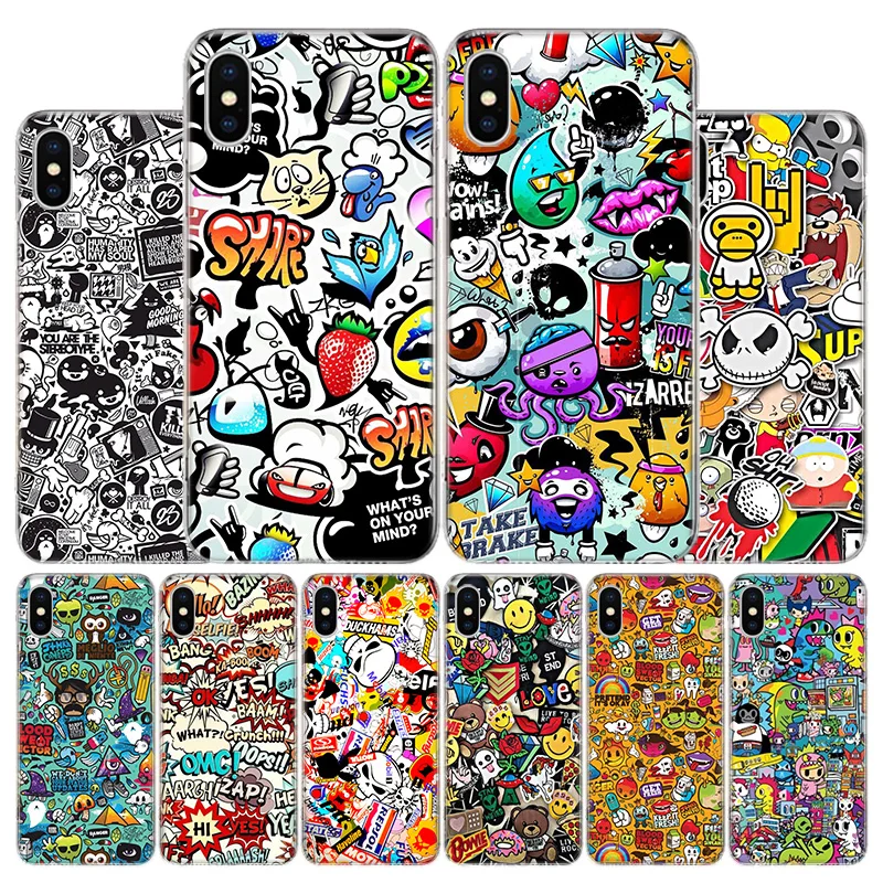 Fashion Graffiti Sticker Cool Cover Phone Case For Apple iPhone 11 12 13 Pro XR X XS Max 7 8 6 6S Plus + Mini 5S SE 2020 Print C
Fashion Graffiti Sticker Cool Cover Phone Case For Apple iPhone 11 12 13 Pro XR X XS Max 7 8 6 6S Plus + Mini 5S SE 2020 Print C