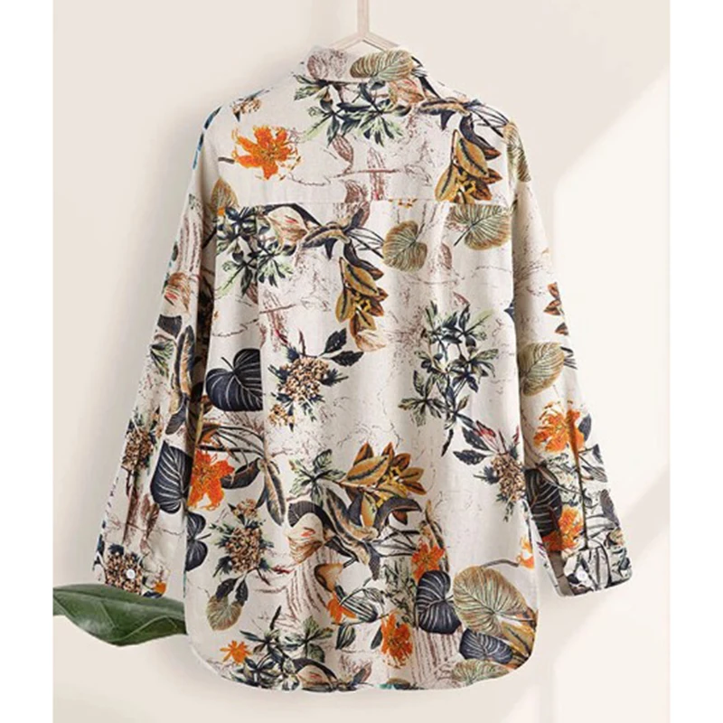 Girl's Blouse Long Sleeve Retro Flower Printing Loose Cotton and Linen Tops Shirts LL@17 
Girl's Blouse Long Sleeve Retro Flower Printing Loose Cotton and Linen Tops Shirts LL@17